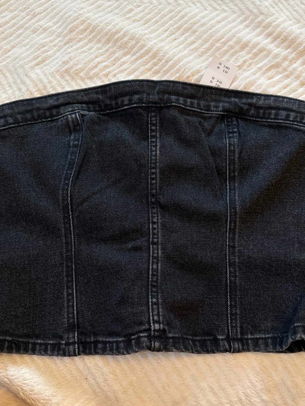 Abercrombie & Fitch Black Denim Strapless Bustier Top
